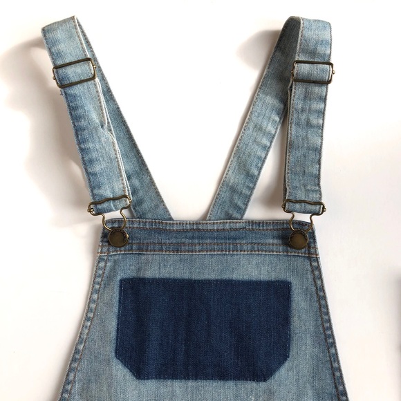 Forever 21 Denim Overalls Shorts Jeans One Piece - Picture 6 of 16